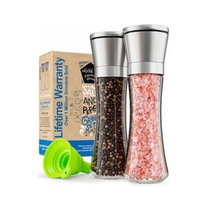 Home EC Premium Stainless Steel Sea Salt and Pepper Grinder Set of 2
